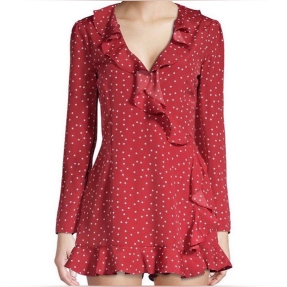 Lovers + Friends Pants - Lovers + Friends Star Print Ruffle Wrap Romper Skort Shorts
